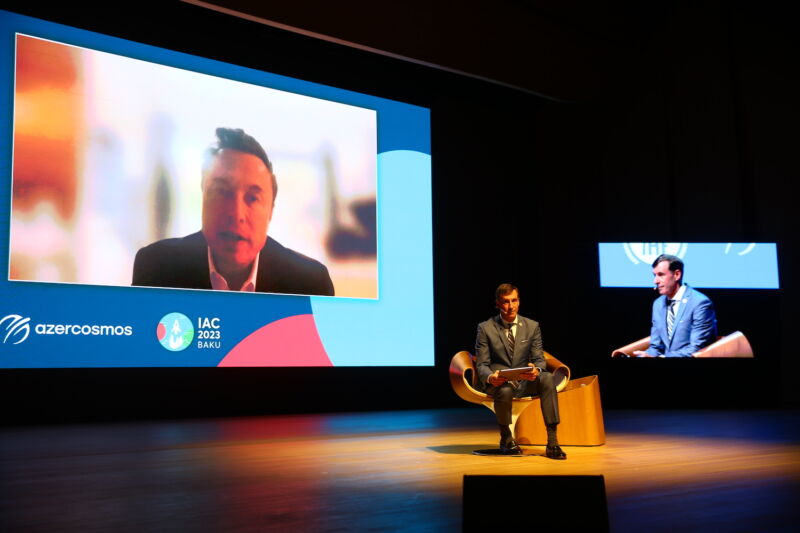 Elon Musk, SpaceX's founder and CEO, participated by video conference in the 74th International Astronautical Congress held in Baku, Azerbaijan.