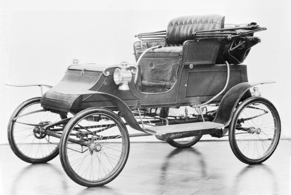 Photograph of a Stanley Steamer, ca. 1902.