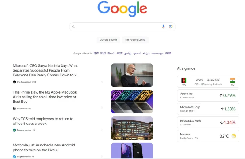 Google.com tests a news-filled homepage, just like Bing and Yahoo