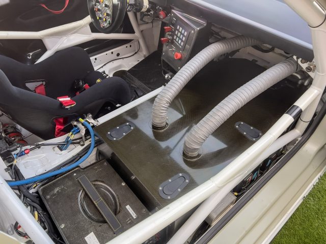 The 911 GT3 R hybrid's carbon fiber flywheel housing