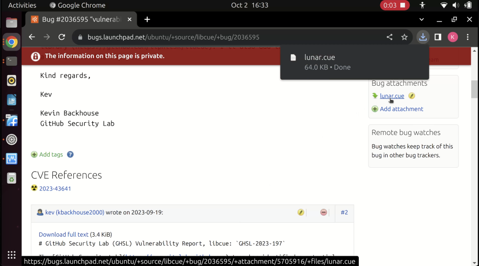 CD-indexing cue files are the core of a serious Linux remote code ...