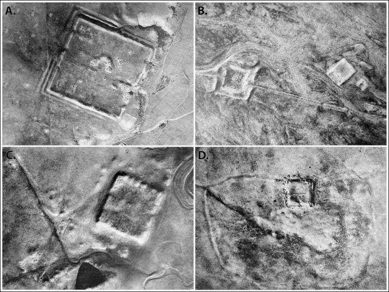 spy satellite images taken by the CIA during the Cold War reveal Roman Forts in the Middle East.