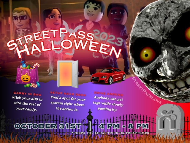 ¡No es necesario atraer a los niños con la promesa de dulces para conseguir etiquetas StreetPass este Halloween!