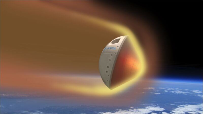 Artist's illustration of Varda's reentry capsule.
