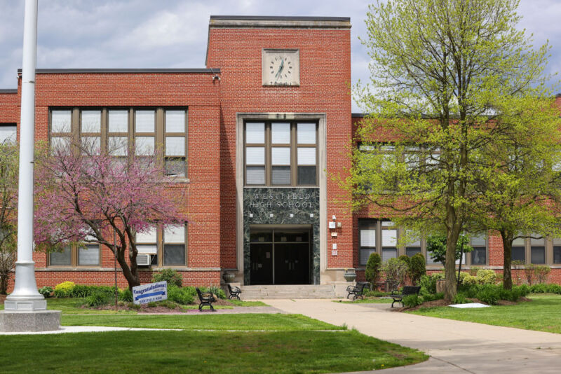 Westfield High School in Westfield, NJ, in 2020.