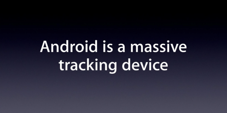 Apple slides from 2013 skewer Android as “a massive tracking device” thumbnail