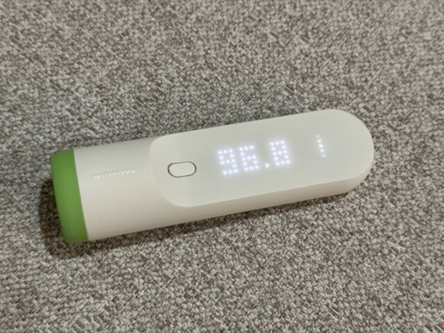 Withings Thermo smart temporal thermometer can connect to your phone.