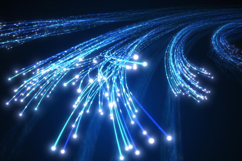 Ilustración de cables de Internet de fibra