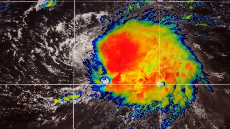 A file photo of Tropical storm Fiona as seen in a satellite image from 2022.