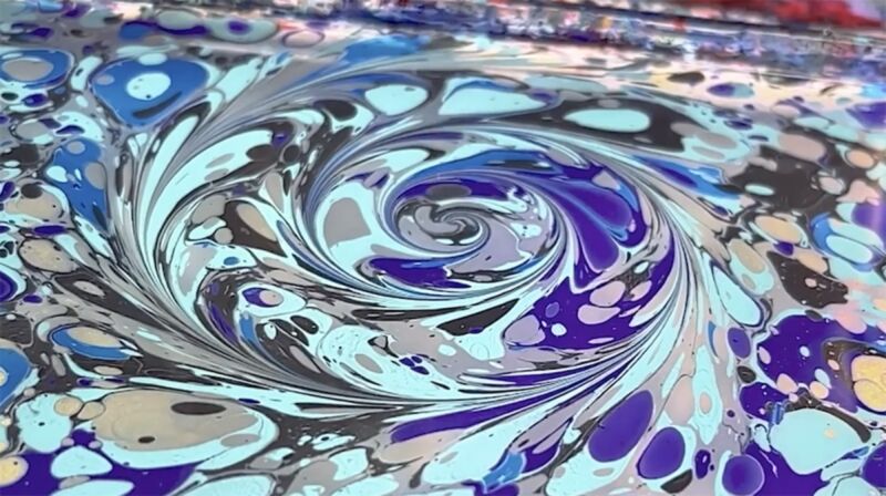 Harvard University graduate student Yue Sun won a Milton Van Dyke Award for her video on the hydrodynamics of marbled paper.