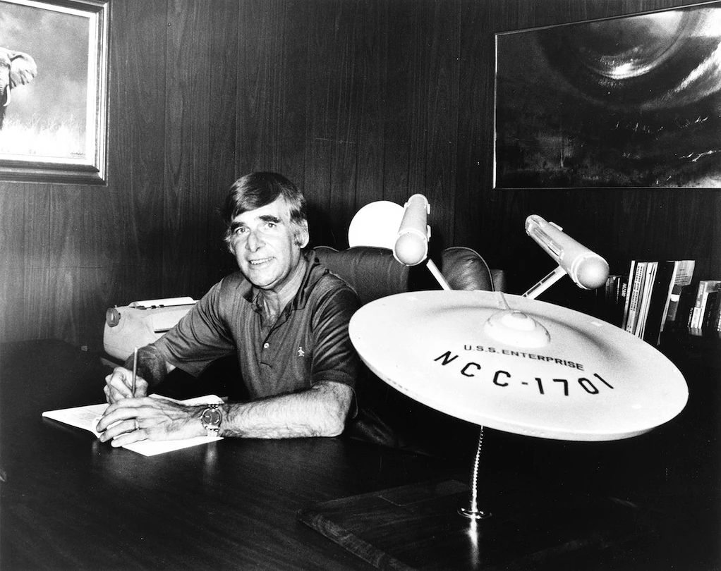 The model appeared in this promotional image with Roddenberry.