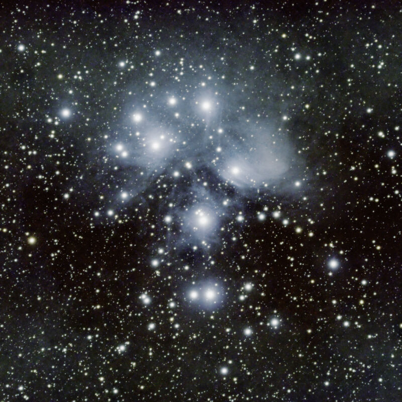 Messier 45 as seen from Texas.