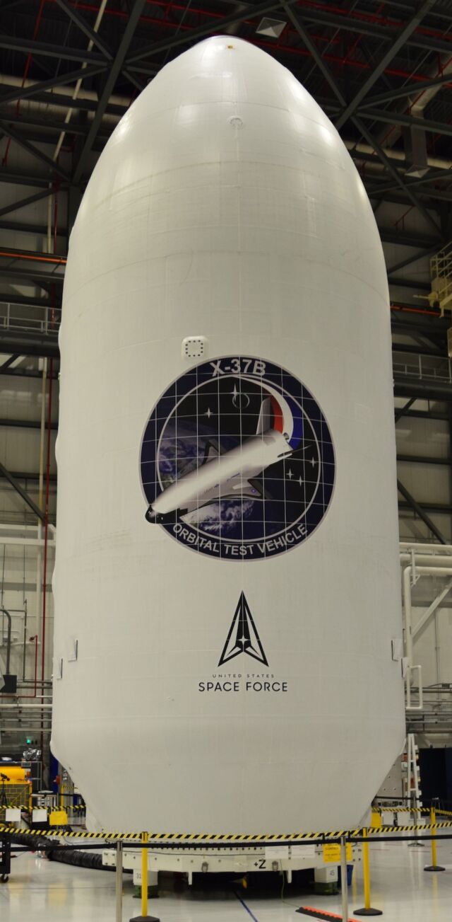 The X-37B spaceplane was recently closed up inside the payload fairing of a SpaceX Falcon Heavy rocket at NASA's Kennedy Space Center in Florida.