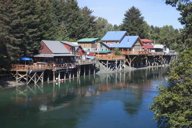 In Seldovia, homes are perched on stilts above water that could rise quickly during a tsunami. The small town sits on the tip of the rugged Kenai Peninsula, directly above where the tectonic plates meet.