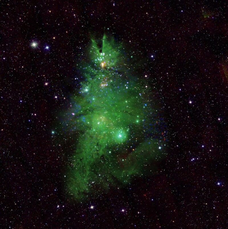 A new image of NGC 2264, also known as the "Christmas Tree Cluster."