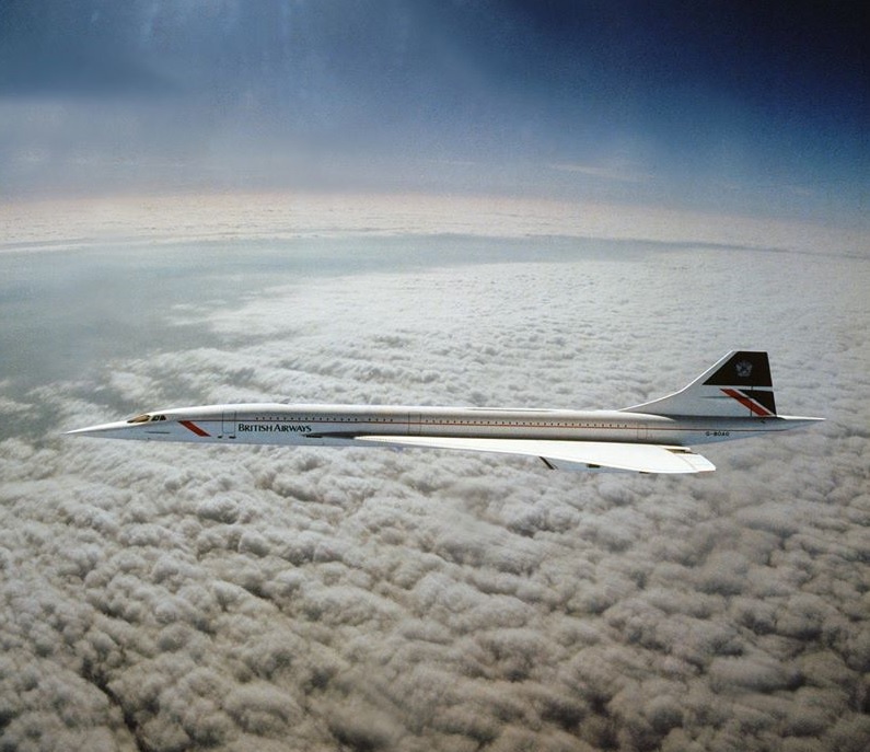 Esta es la única fotografía jamás tomada de un Concorde a velocidades supersónicas.  En realidad, el Concorde tuvo que reducir la velocidad de Mach 2 a Mach 1,5 para que un avión de la RAF (con un fotógrafo a bordo) pudiera alcanzarlo en vuelo.