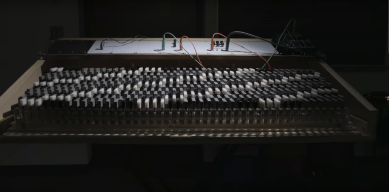 Shadowed photo of the Moog-Rothenberg keyboard