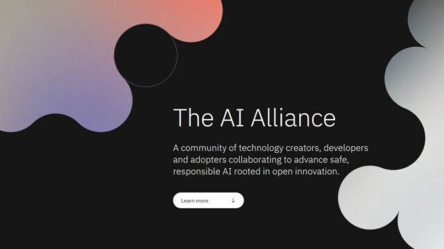 A screenshot of the AI Alliance website on December 5, 2023.