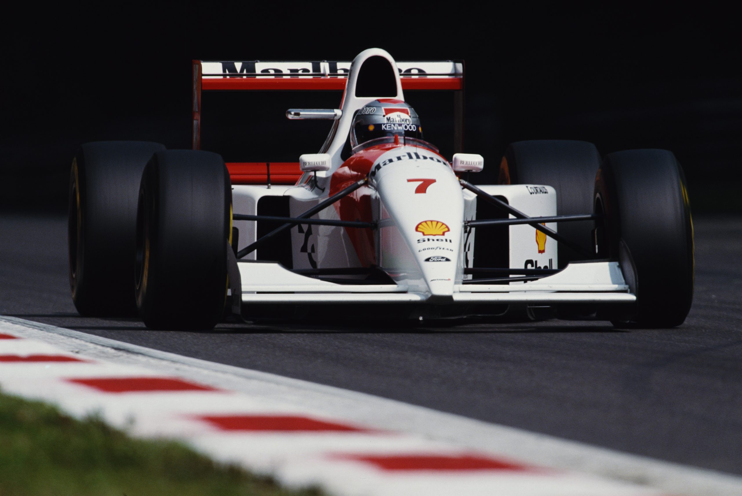 Michael Andretti of the United States drives the #7 Marlboro McLaren McLaren MP4/8 Ford HBE7 V8 during the Italian Grand Prix on 12 September 1993 at the Autodromo Nazionale Monza near Monza, Italy