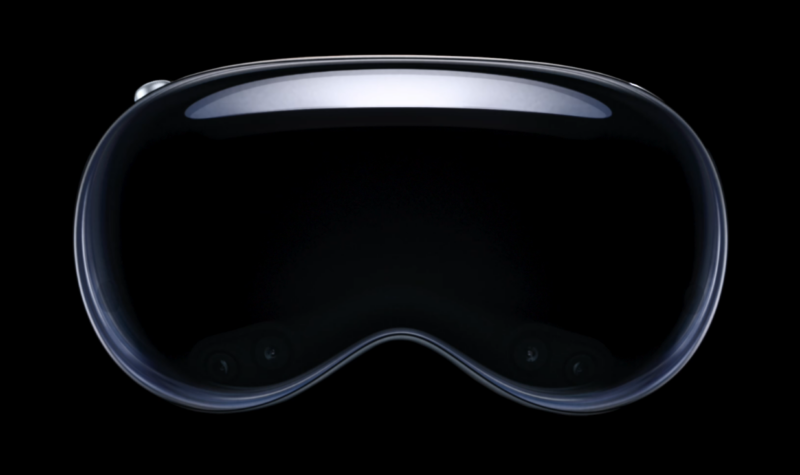 The glass front of mixed reality goggles