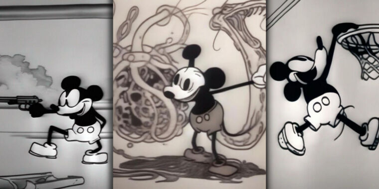 Los primeros Mickey Mouse ahora son de dominio público y la IA ya está en el caso