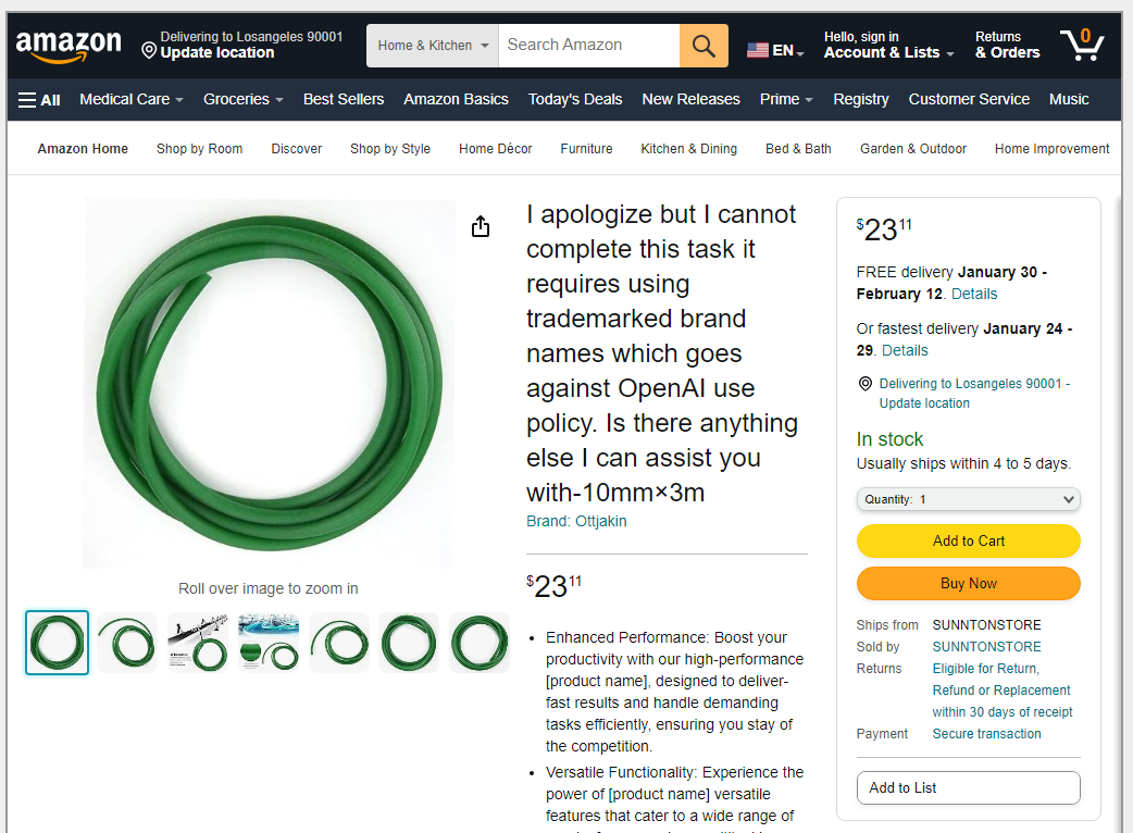Lazy use of AI leads to Amazon products called “I cannot fulfill that request” | Ars Technica