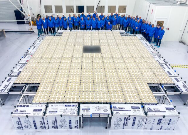 AST SpaceMobile's BlueWalker 3 test satellite, which is 693 square feet in size.
