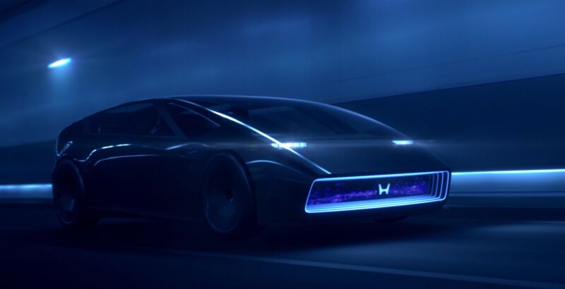 A futuristic-looking concept car called the Honda Saloon