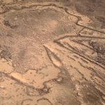 Oblique aerial photograph of a desert kite in Jordan