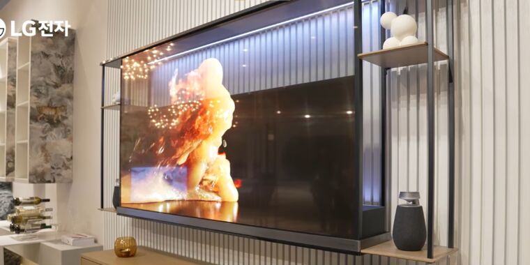 LG OLED T هو تلفزيون شفاف مقاس 77 بوصة سيصل في عام 2024