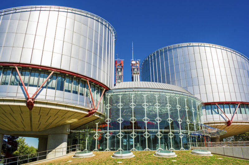 Building of the European Court of Human Rights in Strasbourg (France).
