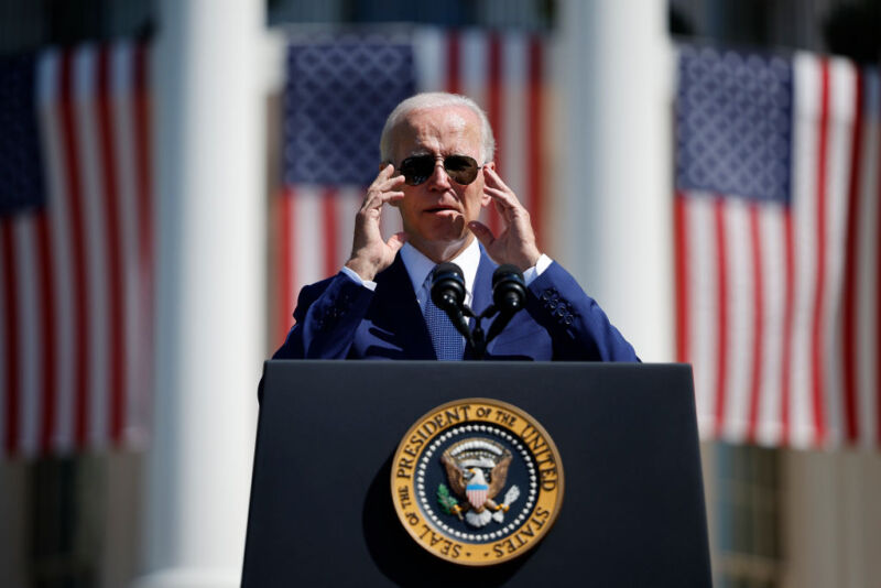 US President Joe Biden speaks before signing the CHIPS and Science Act of 2022.