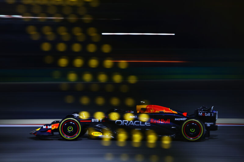 Max Verstappen of the Netherlands driving the (1) Oracle Red Bull Racing RB20 on track during day one of F1 Testing at Bahrain International Circuit on February 21, 2024 in Bahrain, Bahrain.