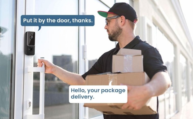 Image showing a delivery person saying 