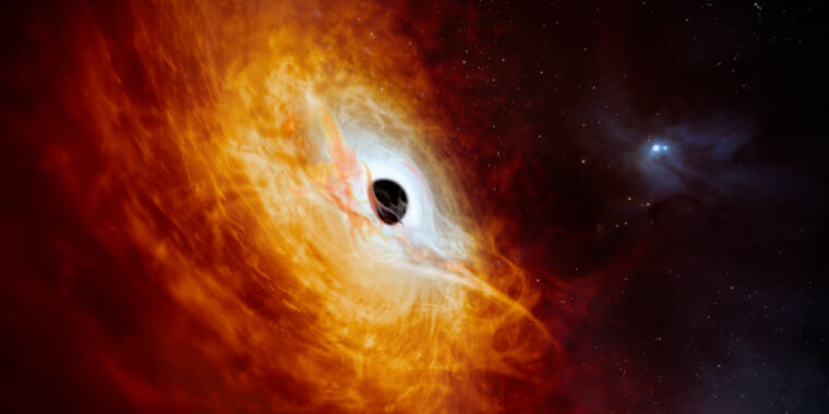 Le trou noir nouvellement repéré a une masse de 17 milliards de soleils, en ajoutant un autre quotidiennement