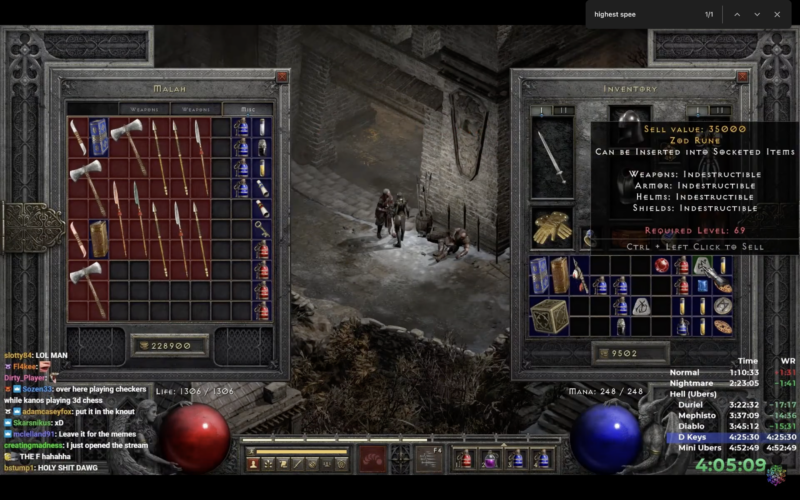 Diablo II streamer finds 1-in-3-million item drop, instantly sells it for laughs