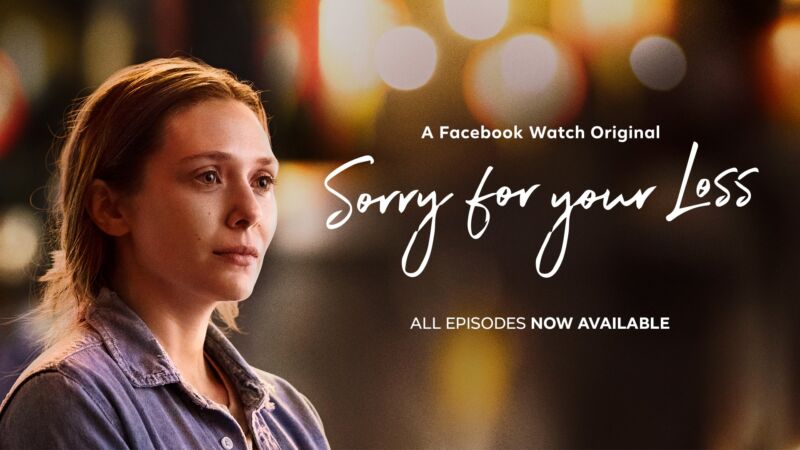 A promotional image for Sorry for Your Loss, with Elizabeth Olsen