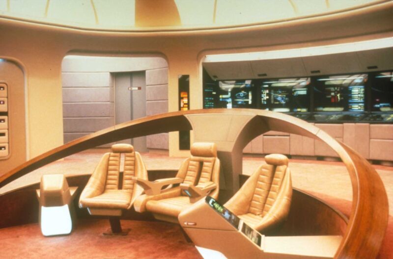 Una recreación del puente Star Trek The Next Generation Enterprise-D