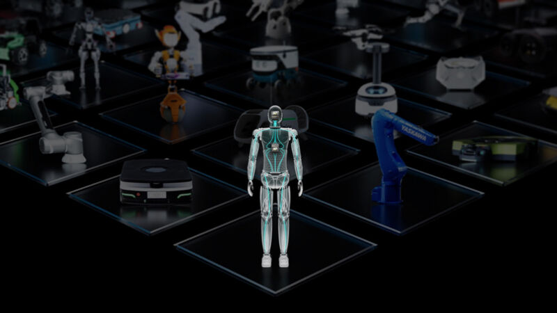 An illustration of a humanoid robot created by Nvidia.