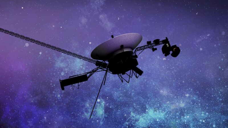 Ilustración artística de la nave espacial Voyager 1.