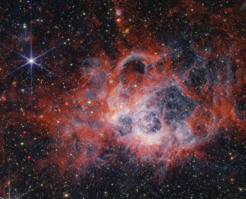He aquí la región de formación estelar de NGC 604.