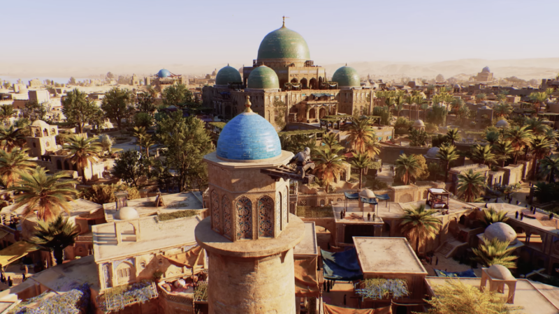 An Assassin stands over the city of Baghdad