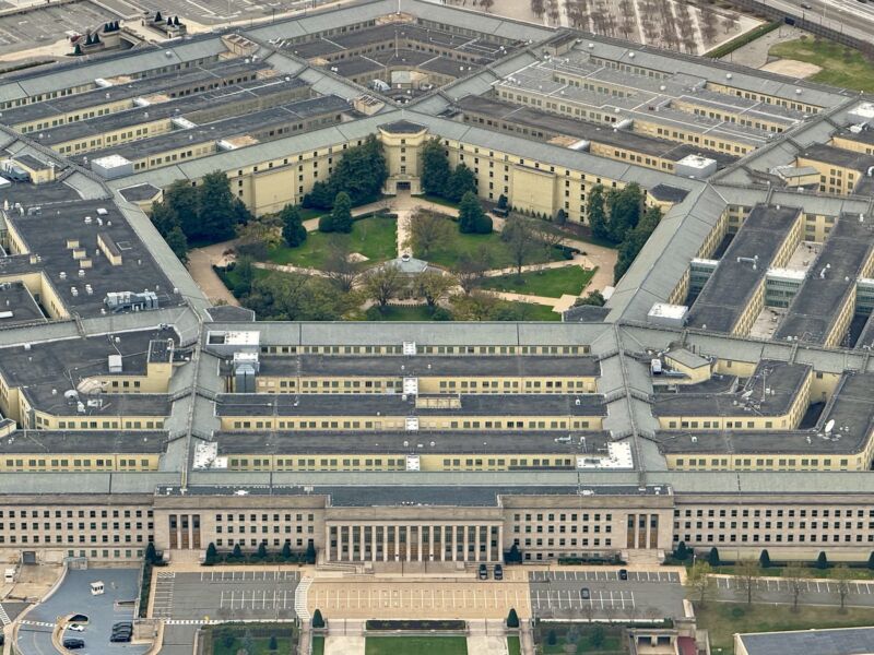 Aerial view of the Pentagon on March 31.