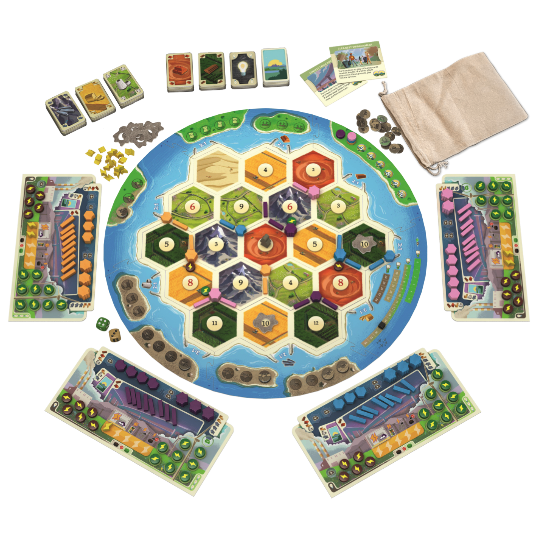 New Catan game has overpopulation, pollution, fossil fuels, and clean ...