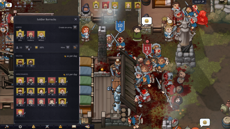 Escena de batalla sangrienta del juego Norland.
