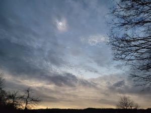 Ringed shot of sun during the total solar eclipse on April 8, 2024.