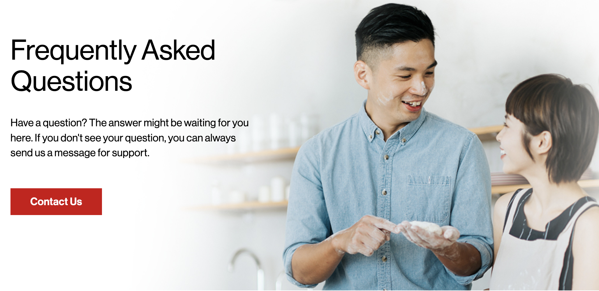 Why does the lead stock art image on Rinnai's FAQ page show a young man seemingly asking, 