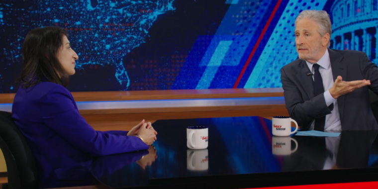 photo of Apple wouldn’t let Jon Stewart interview FTC Chair Lina Khan, TV host claims image