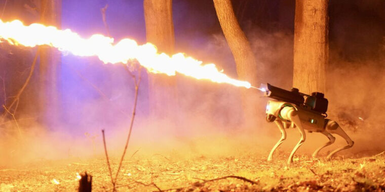 photo of You can now buy a flame-throwing robot dog for under $10,000 image
