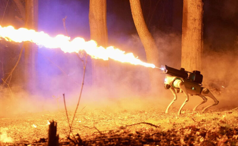 The Thermonator robot flamethrower dog.